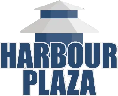 Harbour Plaza logo featuring the shopping center's name in professional typography, representing a premier community shopping destination serving Southwest Florida businesses, shoppers, and visitors.